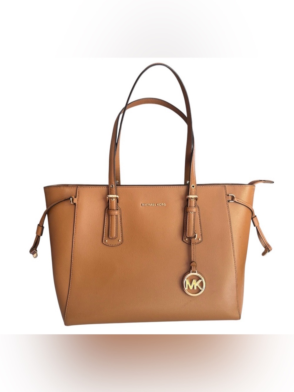 Michael Kors Brown Saffiano Leather Tote with Gold Hardware - Picture 10 of 10
